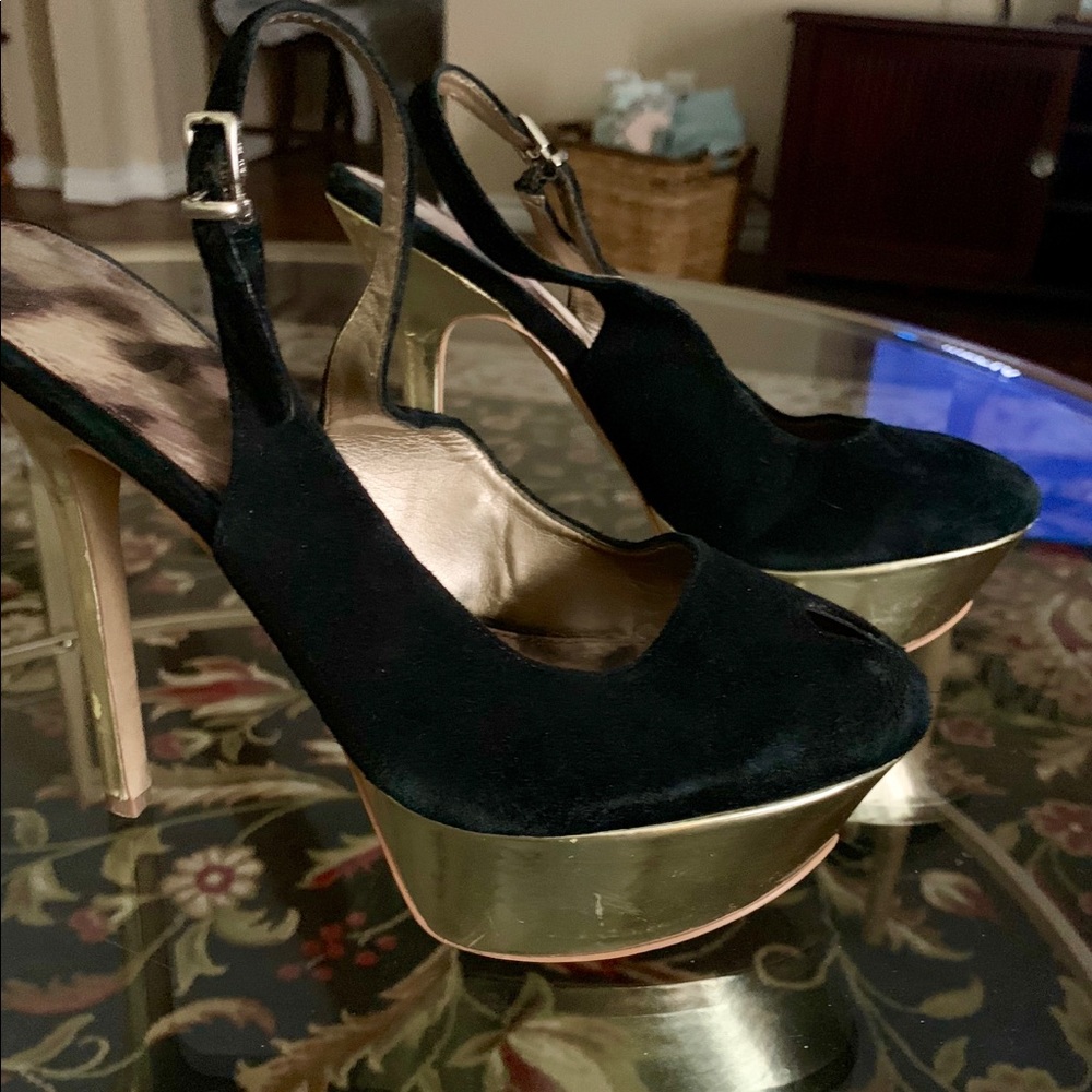 Black peep toe Sam Edelman heels